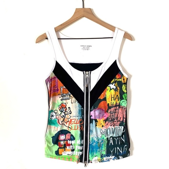 Marc Cain Sports zip front sleeveless tank, Sz 12 - Picture 1 of 12